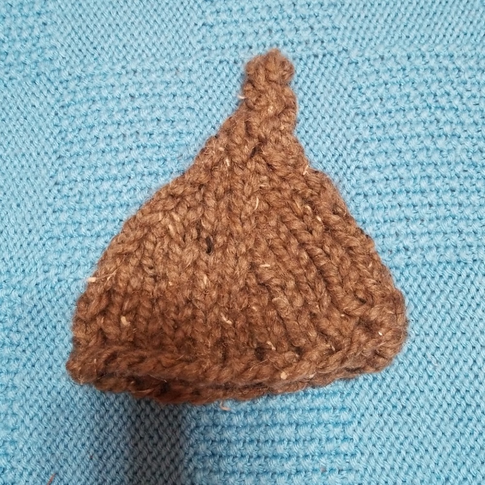 Handmade Brown Knitted Hat 0-3M